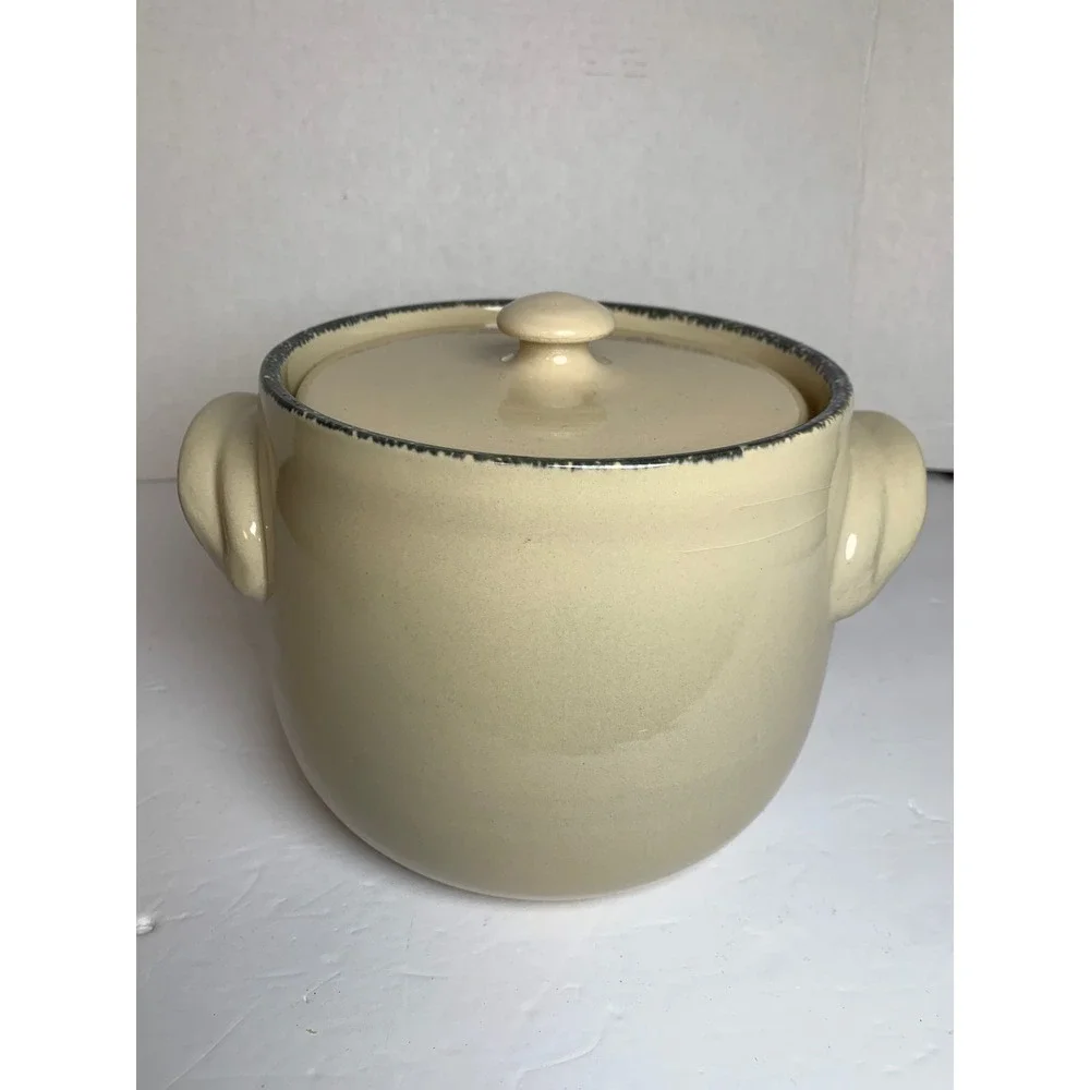 Home & Garden Party Ltd 2004 Floral Stoneware Cottagecore Cookie Jar Made USA